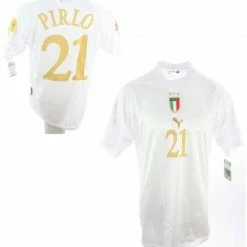 Puma Italien Trikot 21 Andrea Pirlo Euro 2004 Away Weiß Herren XL