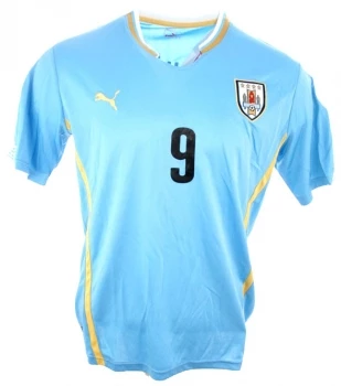 Puma Uruguay Trikot 9 Luis Suarez WM 2014 Heim Matchworn Herren L – Bild 3