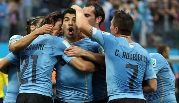 Puma Uruguay Trikot 9 Luis Suarez WM 2014 Heim Matchworn Herren L – Bild 6