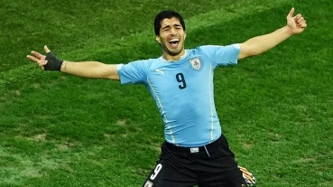 Puma Uruguay Trikot 9 Luis Suarez WM 2014 Heim Matchworn Herren L – Bild 7