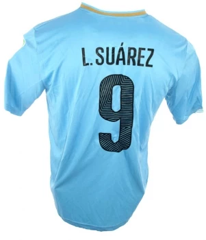 Puma Uruguay Trikot 9 Luis Suarez WM 2014 Heim Matchworn Herren L – Bild 2