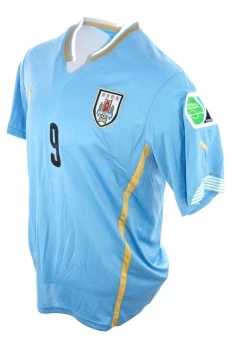 Puma Uruguay Trikot 9 Luis Suarez WM 2014 Heim Matchworn Herren L – Bild 4