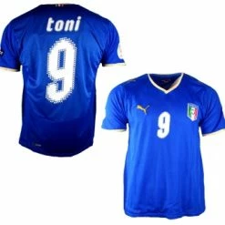 Puma Italien Trikot 9 Luca Toni Euro 2008 Blau Heim Kurzarm Herren M