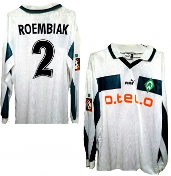 Puma SV Werder Bremen Trikot 2 Lodewijk Roembiak 1998/99 O-tel-o Matchworn Langarm Spielertrikot Herren XL