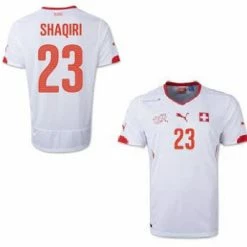 Puma Schweiz Trikot 23 Xherdan Shaqiri WM 2014 Schweizer Auswärts Weiß SFV Herren L
