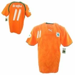 Puma Elfenbeinküste Trikot 11 Didier Drogba WM 2006 Heim Orange Herren XL