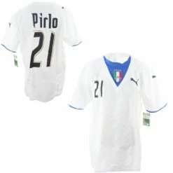 Puma Italien Trikot 21 Andrea Pirlo WM 2006 Weltmeister Weiß Herren M/L