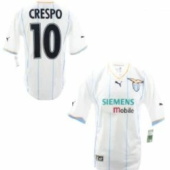Puma Lazio Rom Trikot 10 Hernan Crespo 2001/2002 Away Siemens Weiß/Blau Herren M