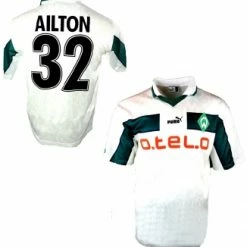 Puma SV Werder Bremen Trikot 32 Ailton 1998/99 O-tel-o Weiß Herren S-M=176cm