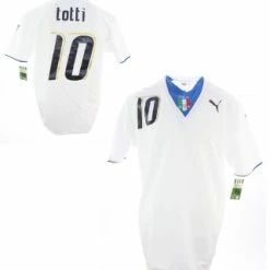 Puma Italien Trikot 10 Francesco Totti WM 2006 Weltmeister Italia Weiß Herren XL